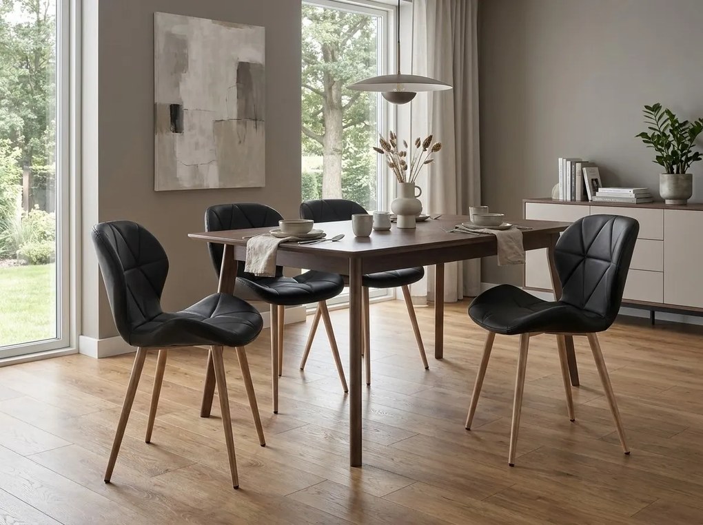 Scaun de masa MANGO din piele ecologica, neagra