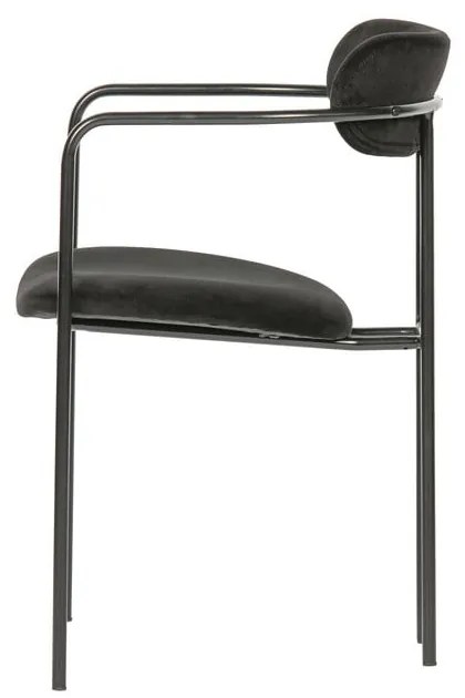 Scaun dining negru din catifea Ivy – WOOOD