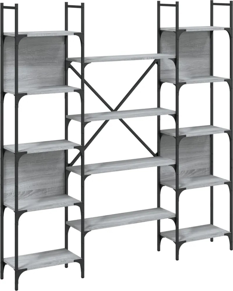 vidaXL Bibliotecă, gri sonoma, 155,5x24x166,5 cm, lemn prelucrat