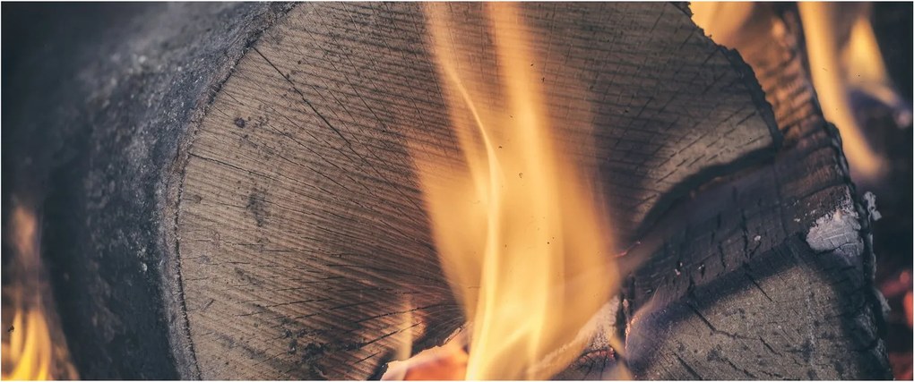 Tablou - Lemn în foc (120x50 cm)