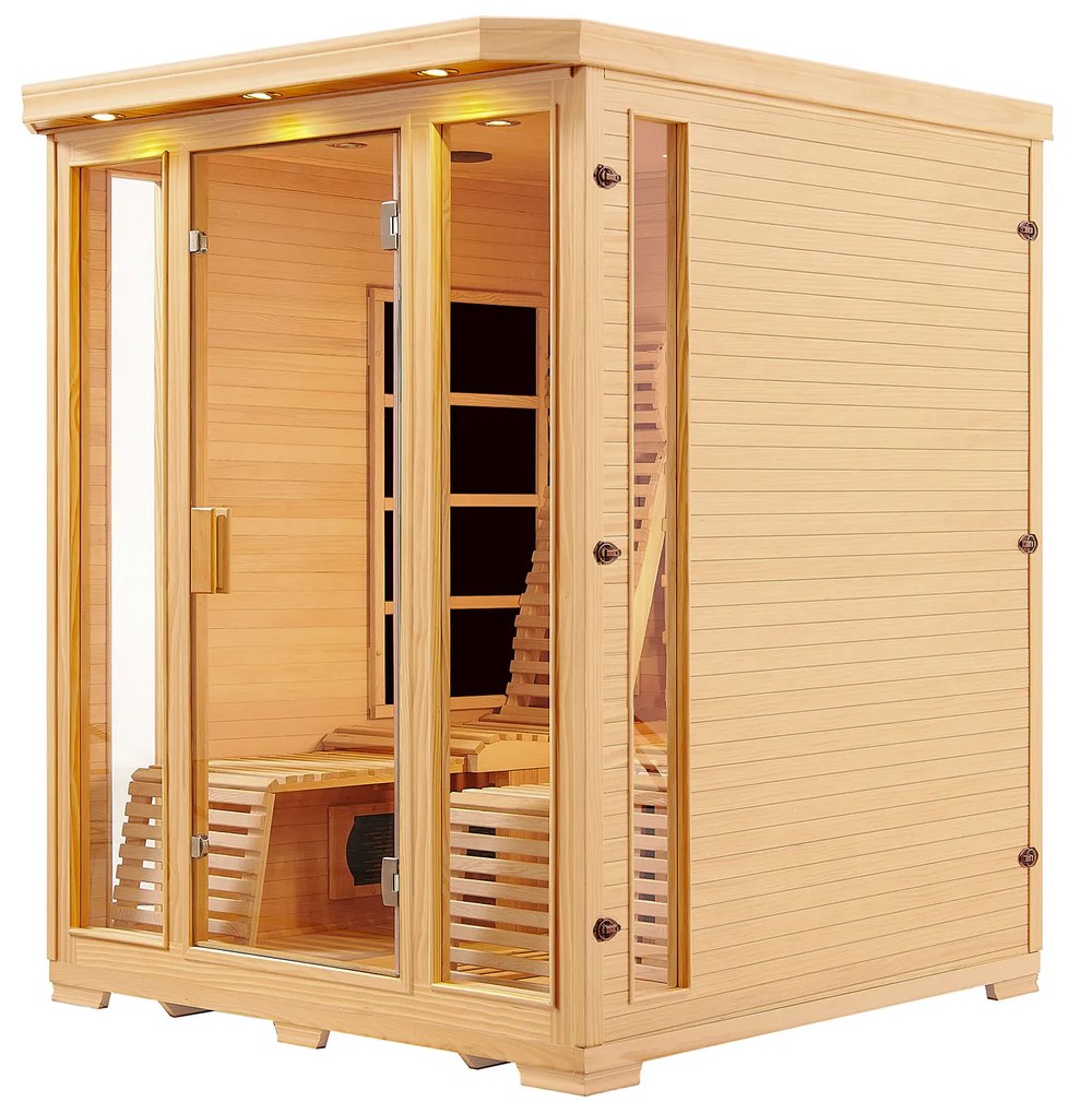 Infračervená sauna/ tepelná kabína Helsinki 150 s triplexným vykurovacím systémom a drevom Hemlock
