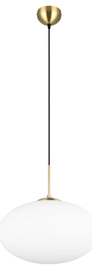 Lustră albă/aurie cu abajur din sticlă ø 40 cm Fomento – Trio