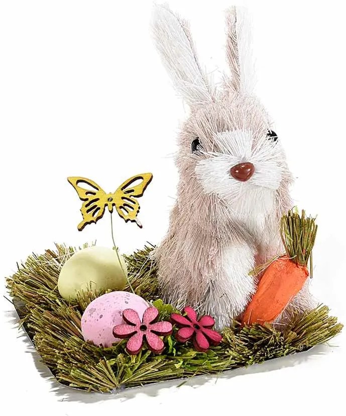 Figurina Iepuras Paste fibre naturale 11 cm x 9 cm x 12 h