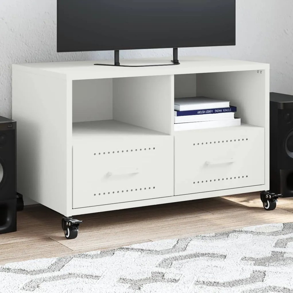 vidaXL Dulap TV, alb, 68x39x43,5 cm, oțel