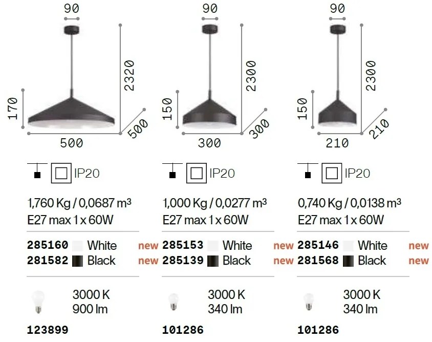 Lustra, Pendul metalic YURTA SP1 D21 NERO