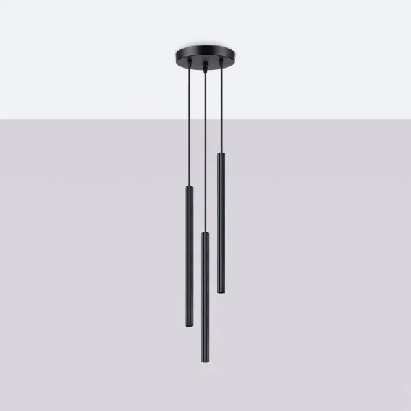 Lustră pe cablu Sollux SL.1341 ARCHE 3xG9/8W/230V negru