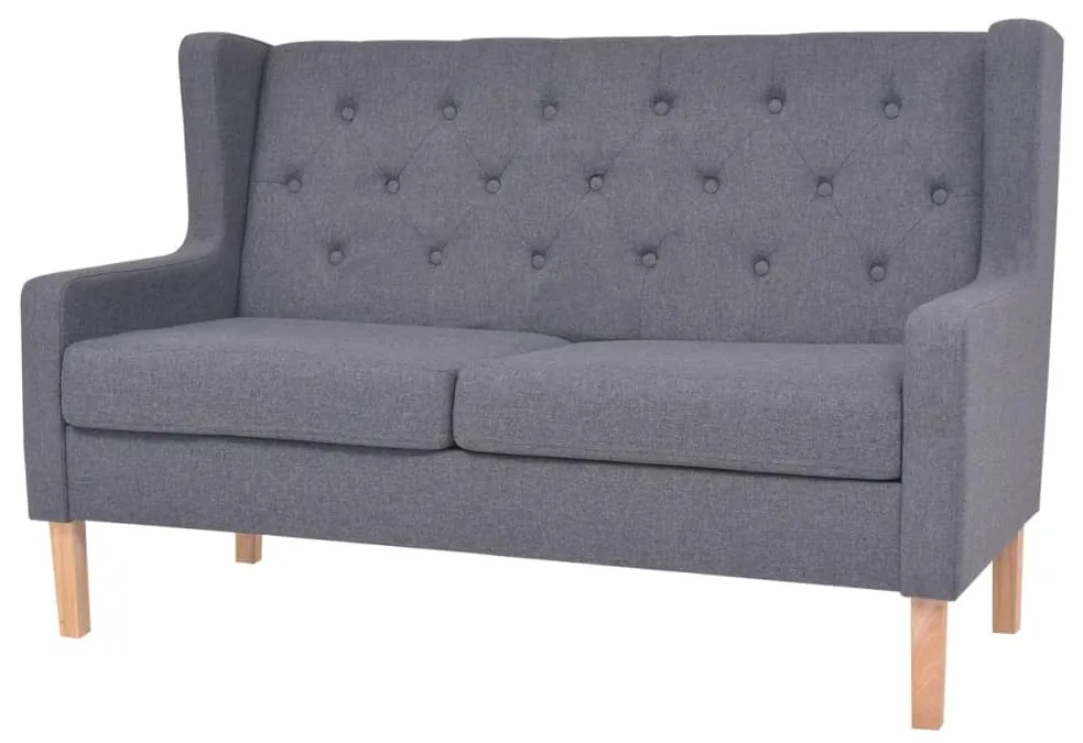 vidaXL Canapea cu 2 locuri, material textil, gri