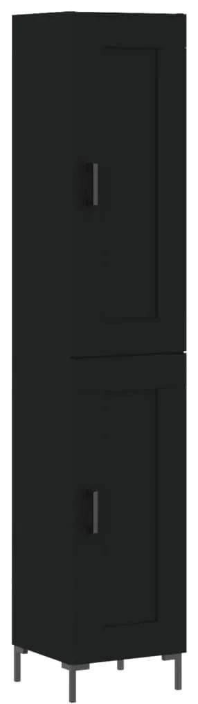 3200450 vidaXL Dulap înalt, negru, 34,5x34x180 cm, lemn prelucrat