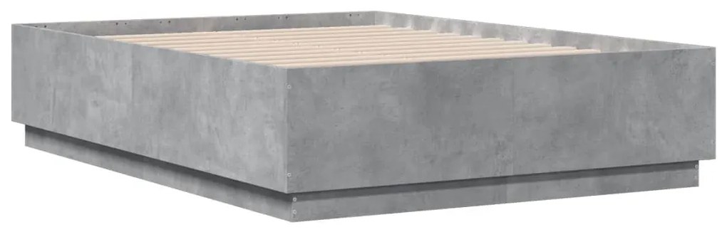 3209747 vidaXL Cadru de pat, gri beton, 120x190 cm, lemn prelucrat