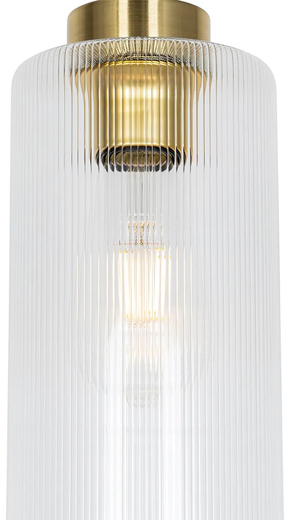 Lampă suspendată Art Deco aurie cu sticlă cu 4 lumini - Laura