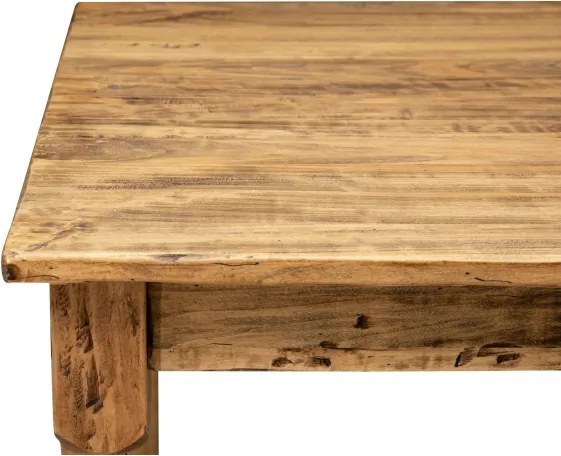 Masa fixa, L90 90 H78 cm, culoare natur antichizat, Lemn Masiv