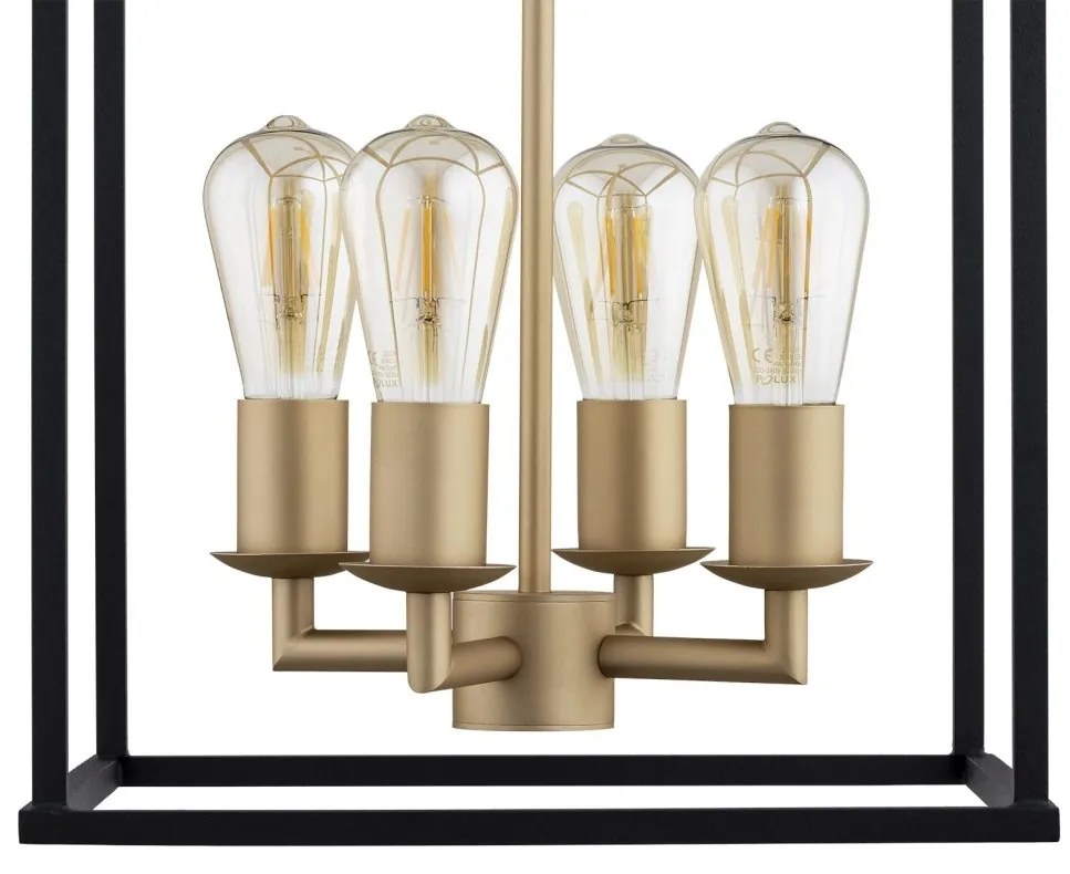Lustra design modern Monzano negru, auriu