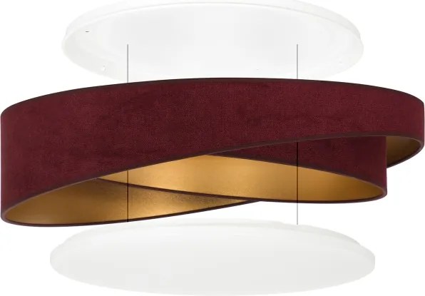 BRILAGI - Lampă LED dimabilă VELVET TWIST LED/36W/230V CCT Ø 65 cm WT vișiniu/auriu + telecomandă
