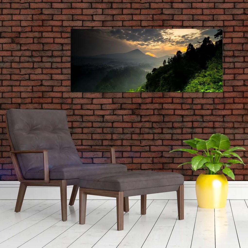 Tablou - peisaj montan verde (120x50 cm)