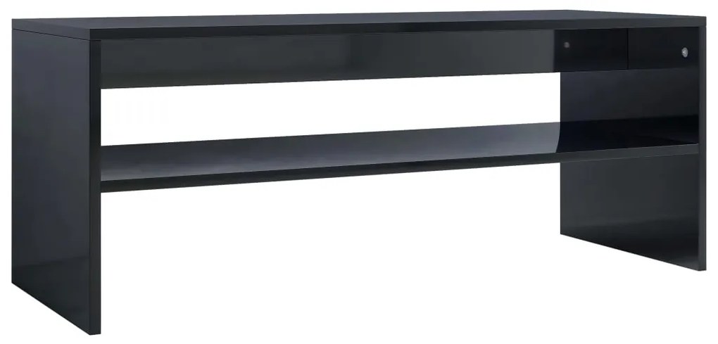 800133 vidaXL Măsuță de cafea, negru extralucios, 100x40x40 cm, PAL