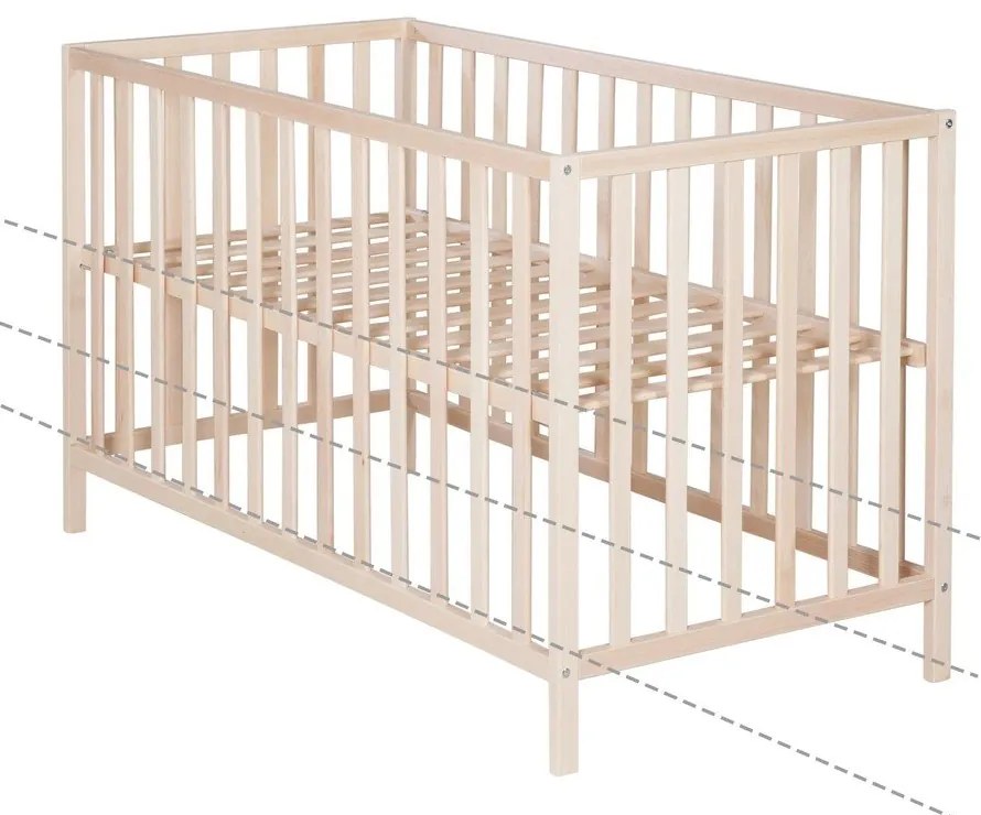 Pătuț în culoare naturală 60x120 cm Cosi – Roba