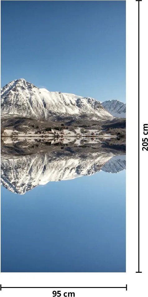 Fototapet pentru ușă - Munții și reflecția lor (95x205cm)