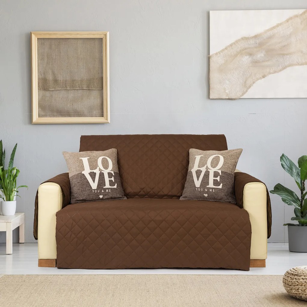 Cuvertură pentru fotoliu 4Home Doubleface maro/bej, 60 x 220 cm, 60 x 220 cm