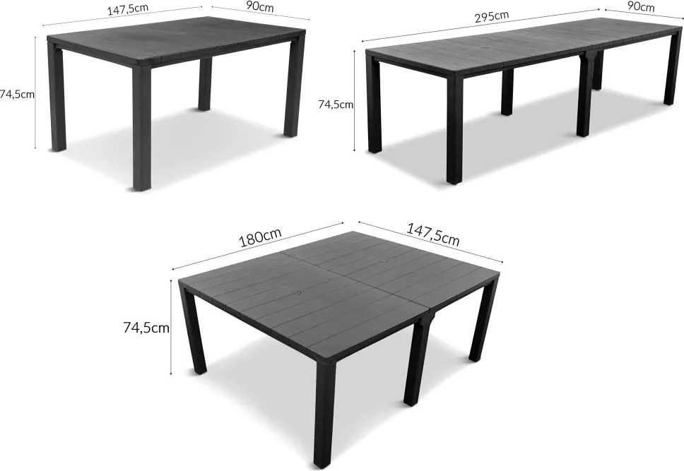 Set de mobilier de grădină Jueva cu 10 locuri, grafit