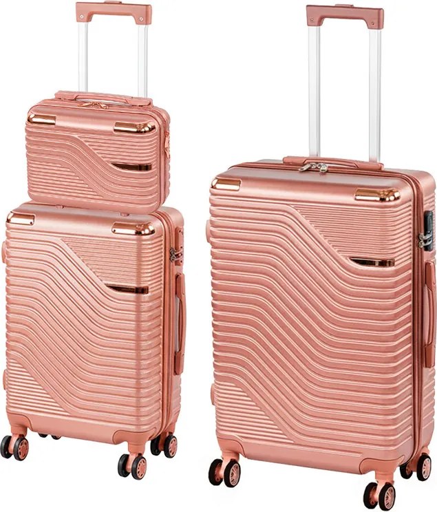 TraveLux Urban XV set valiză rulantă aur roz