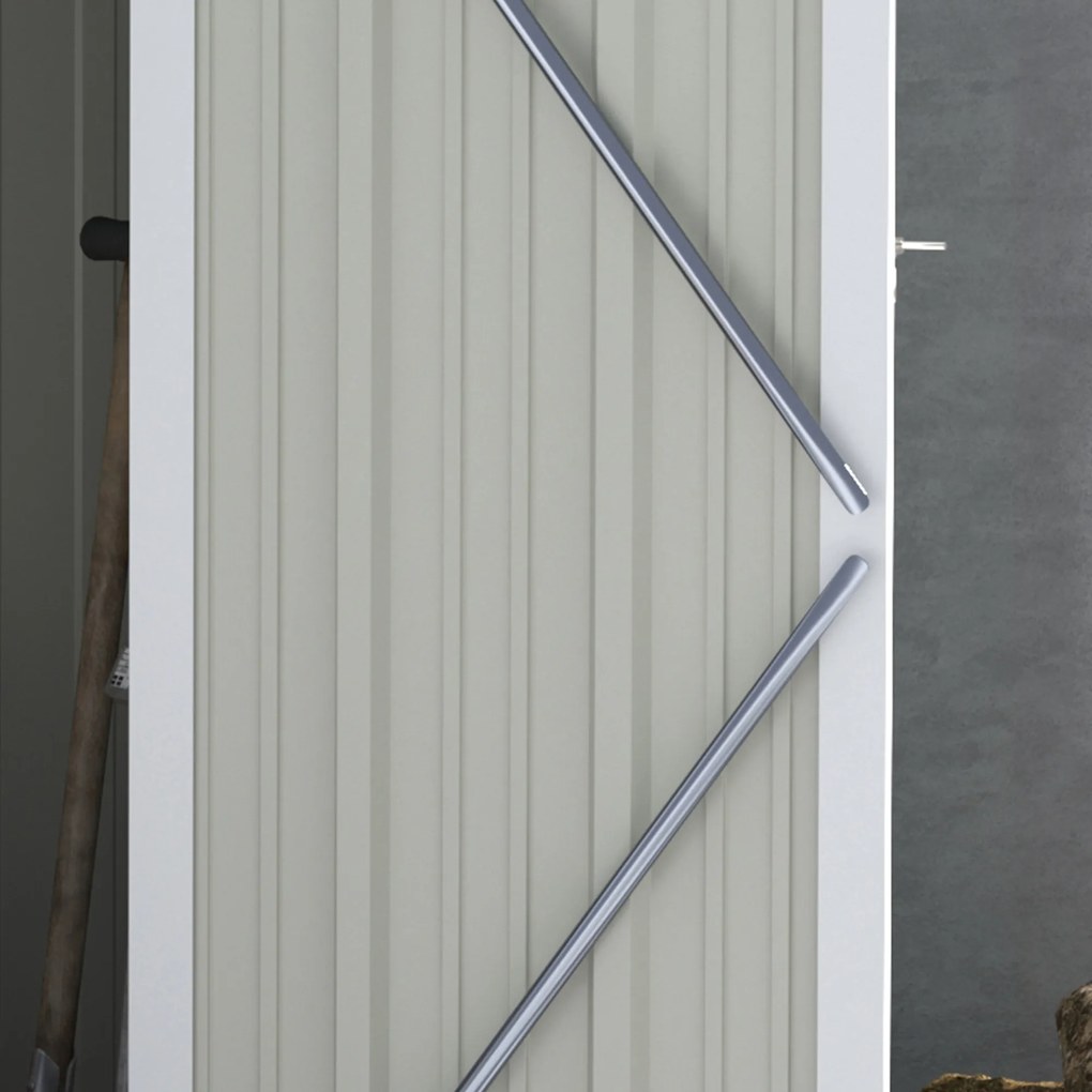 Outsunny Magazie Grădină Dulap pentru Scule 142x84x189cm Din Otel Impermeabil Verde Inchis | Aosom Romania