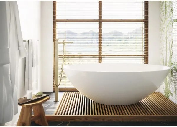 Baterie cada de pardoseala, Hansgrohe Metropol, fara ventil, bronz periat, 32532140