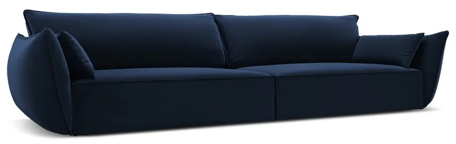 Canapea albastru-închis cu tapițerie din catifea 248 cm Vanda – Mazzini Sofas