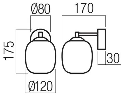 Redo 01-3483 - Lampă de perete LED KHADI LED/6W/230V CRI 90 negru/fumuriu