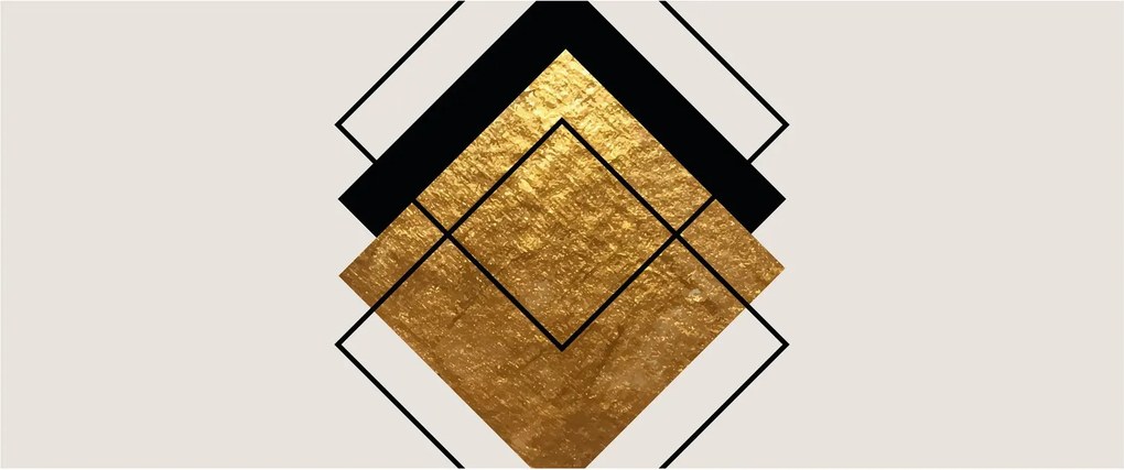 Tablou - Abstracție de aur și alb N⁰1 (120x50 cm)