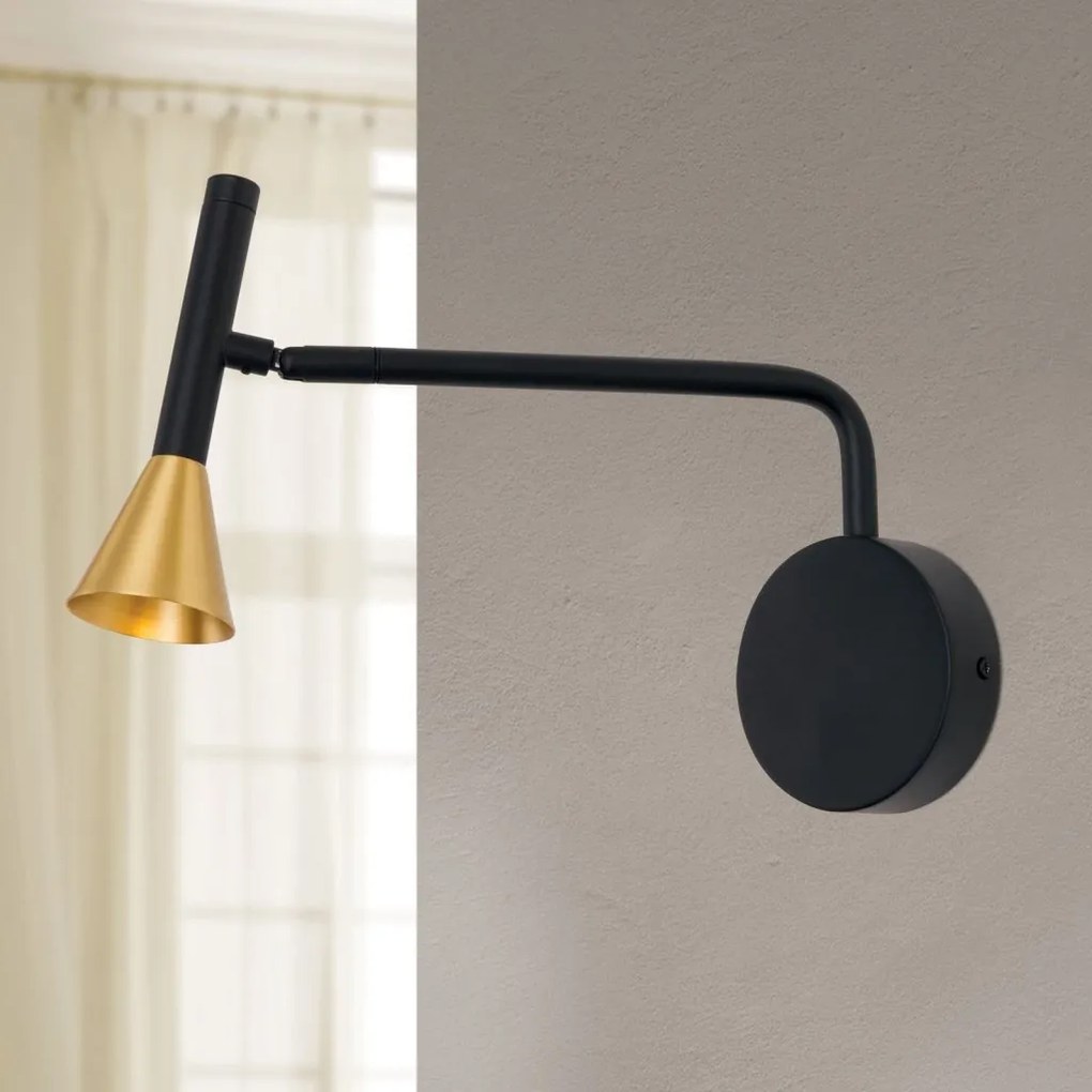 Aplica LED stil scandinav minimalist ODEON negru/alama