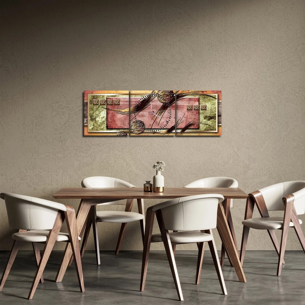 Tablou abstract (cu ceas) (90x30 cm)