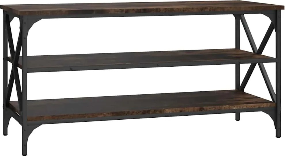vidaXL Comodă TV, stejar fumuriu, 100x40x50 cm, lemn prelucrat