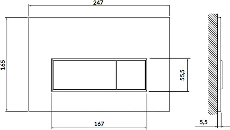 Clapeta actionare rezervor wc negru mat Cersanit Opti B1 Negru mat