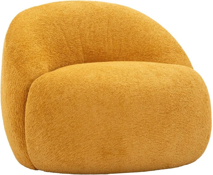 Fotoliu galben muștar cu tapițerie din țesătură bouclé Ginerva – Mauro Ferretti