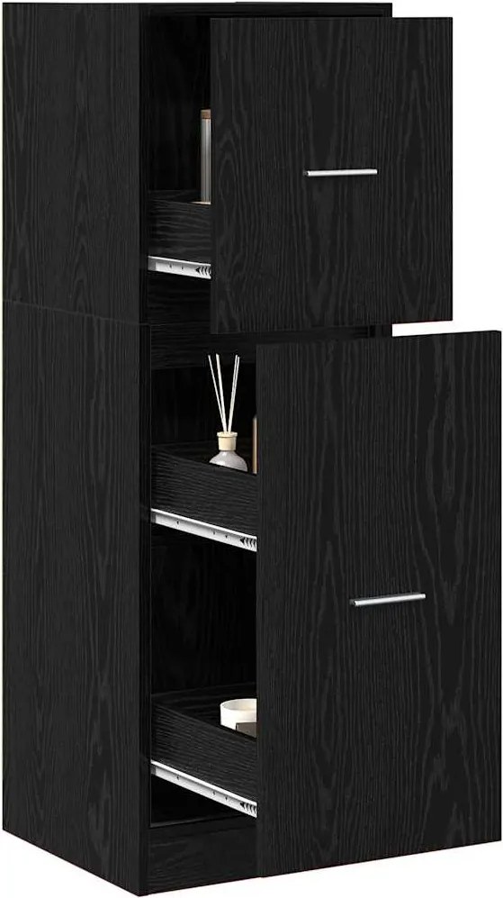 vidaXL Cabinet de Apotecă Stejar negru 40 x 41 x 118 cm Lemn compozit