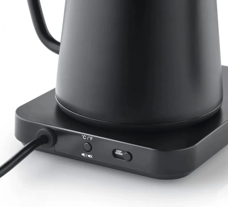 Cana electrica Graef Pour-over GK502, 1200 W, 900 ml, 40-100°C, Mentinerea caldurii, filtru, „gât de lebădă”, Negru mat