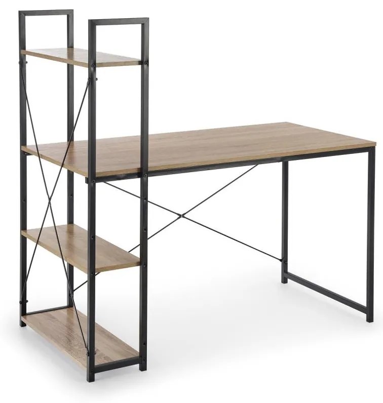 Birou SERENOR, negru/stejar Sonoma