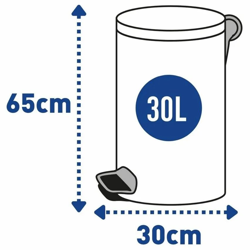 Alda Coș cu pedale Sherwood Freedom Fresh 30 l,alb, 30 l