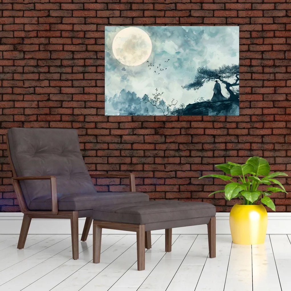 Tablou - Pictură cu lună plină (90x60 cm)