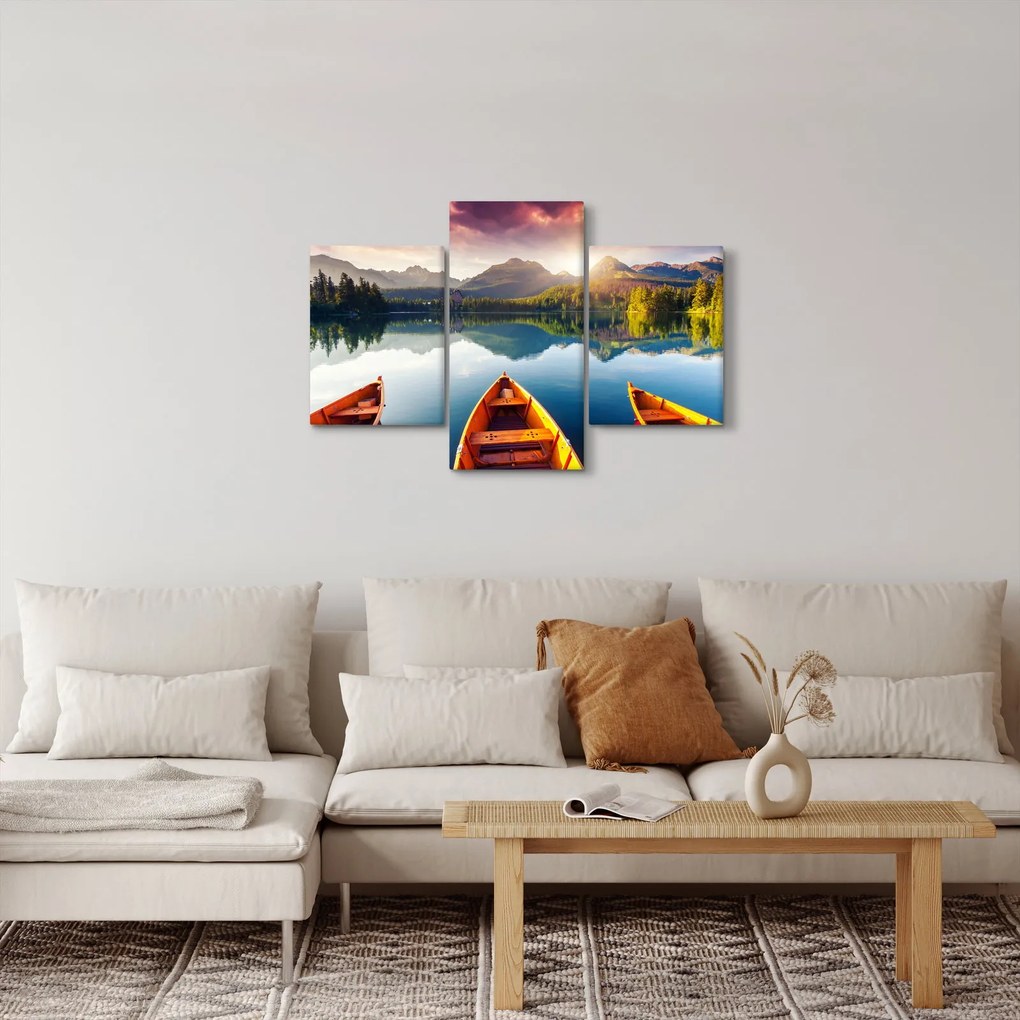 Tablou - Lac cu bărci (90x60 cm)