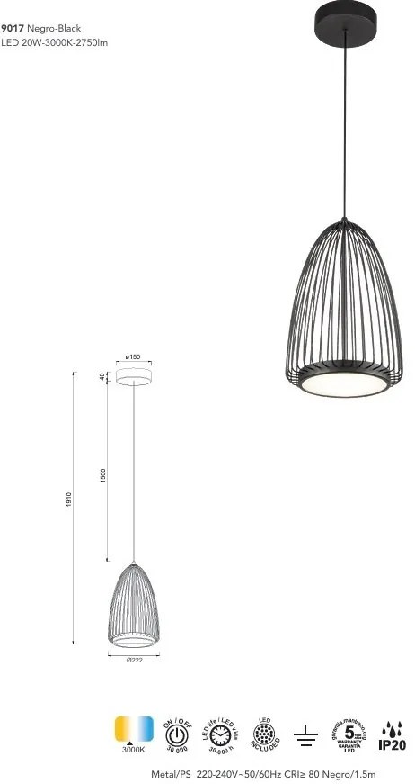 Lustra suspendata LED design modern SMART 22cm MA-9017