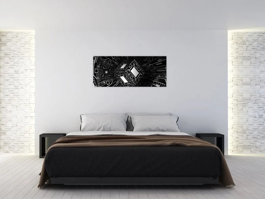Tablou cu un cub abstract (120x50 cm)