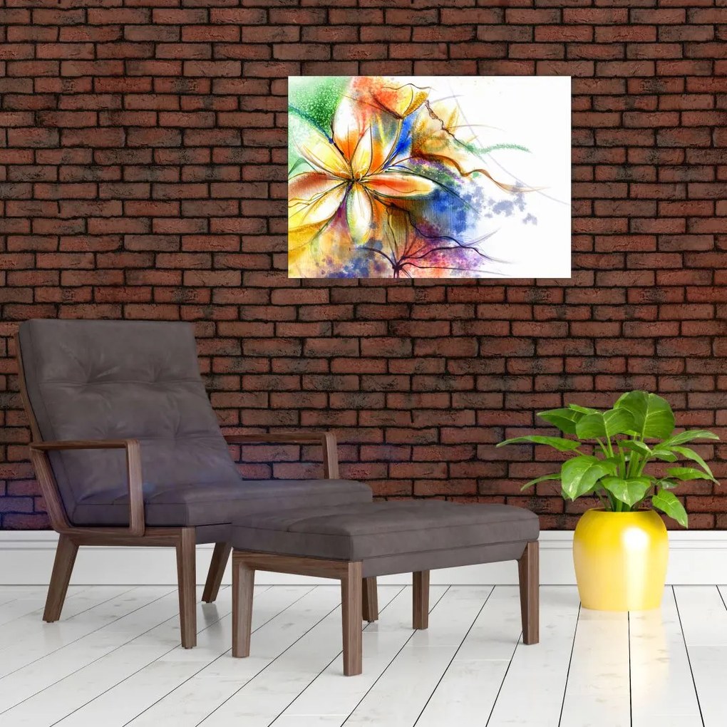 Tablou pe sticlă - Floare (70x50 cm)