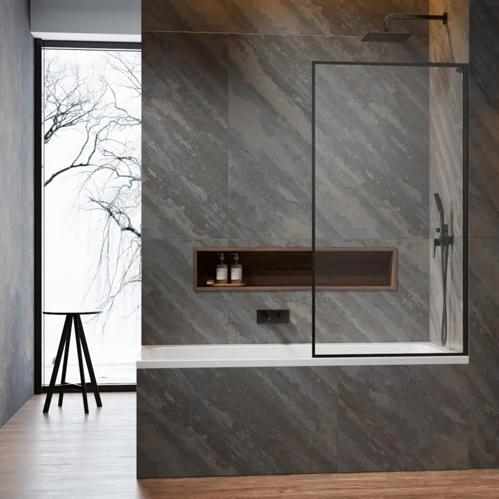 Paravan de cada Radaway Modo F SL PNJ II GunMetal periat-transparent 90x150 cm sticla 8 mm dreapta