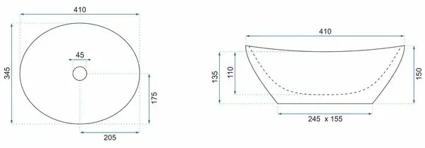 Lavoar auriu pe blat Rea Sofia 41 cm