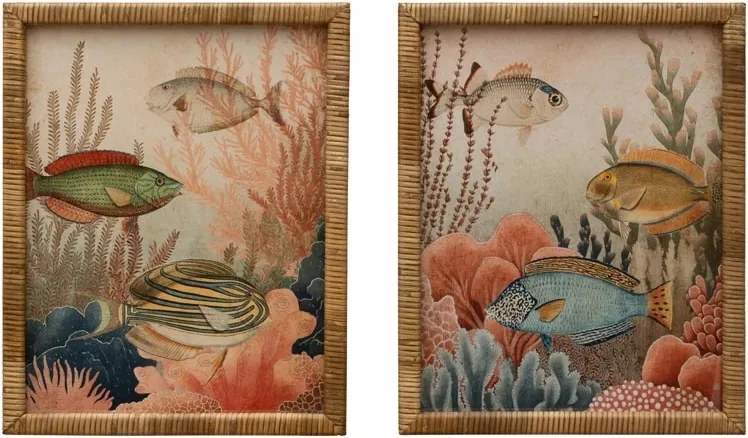 Set de 2 tablouri din rattan " Marine "