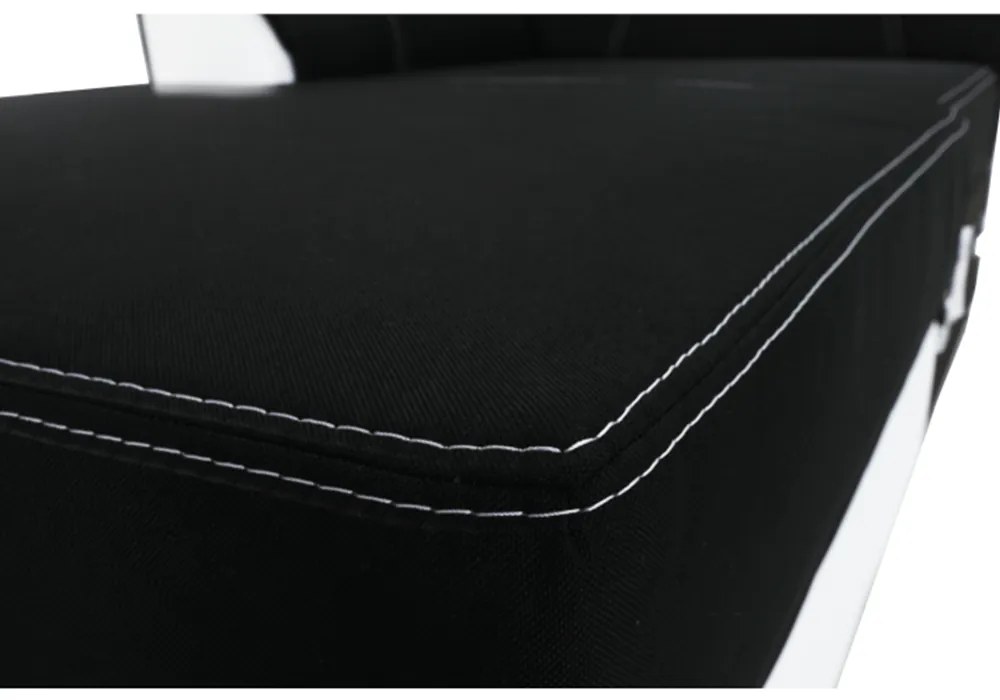 Colţar, piele ecologică albă/material textil negru, model stânga, MARUTI