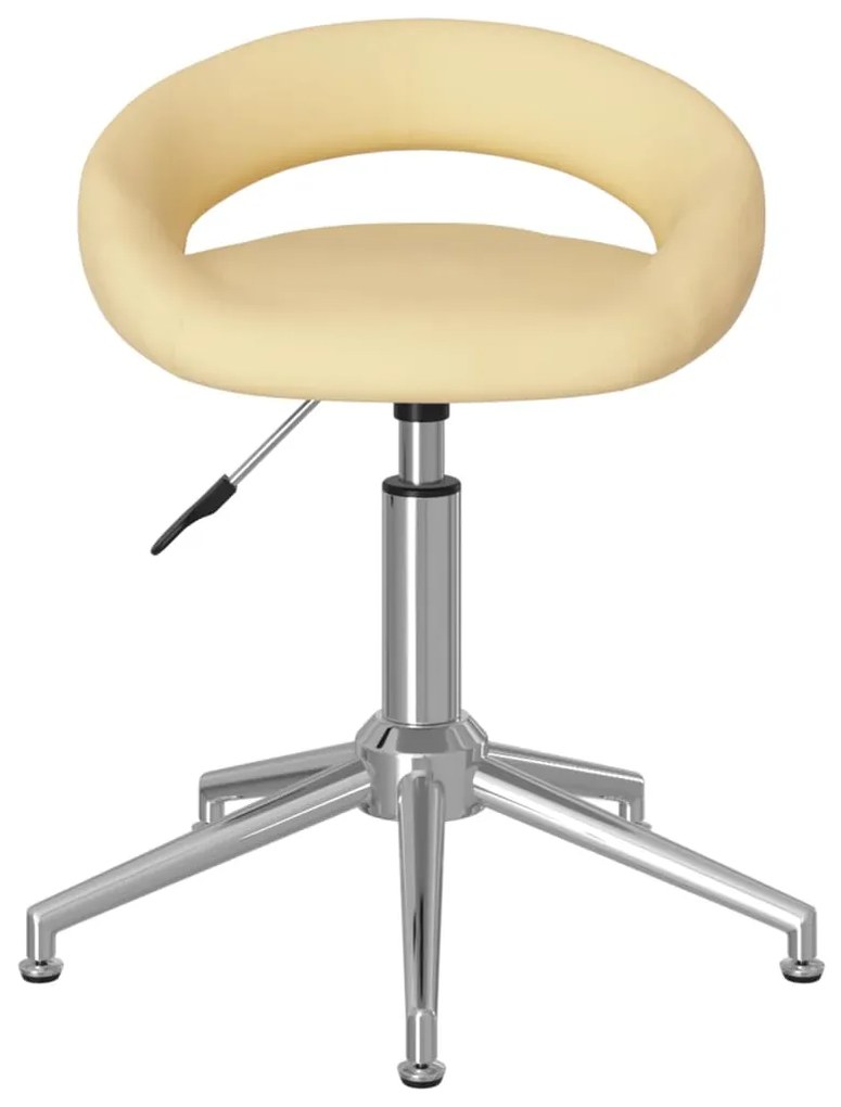 3085876 vidaXL Scaune de sufragerie pivotante 4 buc. crem piele artificială