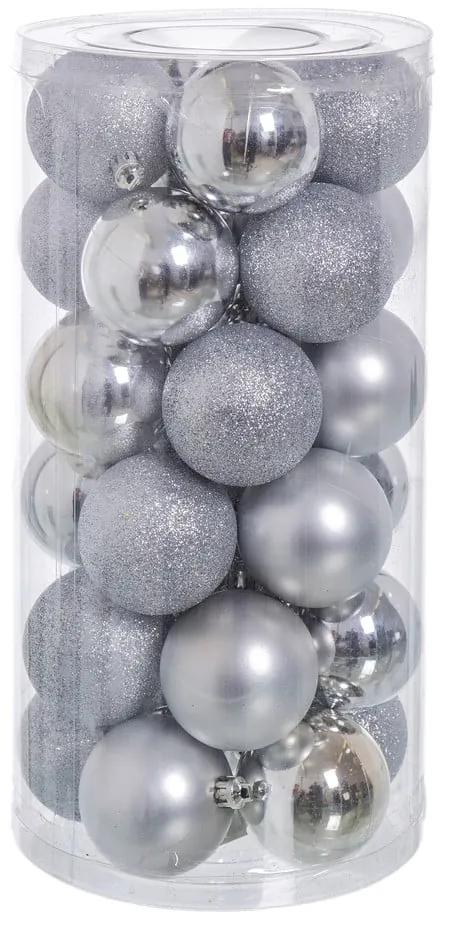 Globuri argintii de Crăciun în set de 30 bucăți Balladas Casa Selección, ø 6 cm