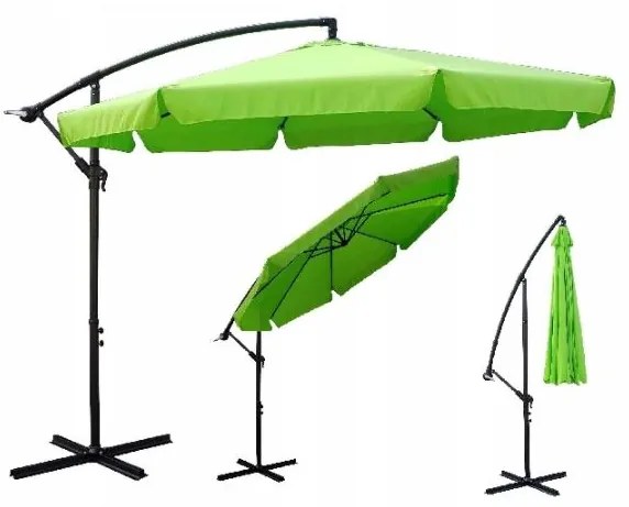 Umbrelă verde deschis pliabilă de grădină 350cm